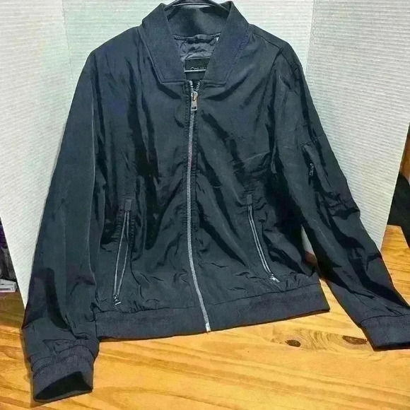 Calvin Klein Other - Calvin Klein man bomber jacket M navy lined cropped Full-zip Collared Waterproof